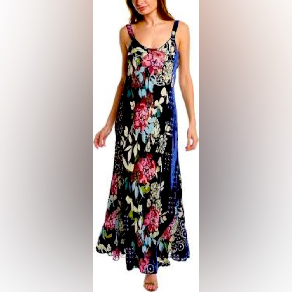 Johnny Was Sierra Peony Silk burnout Long dress NWT  XL
